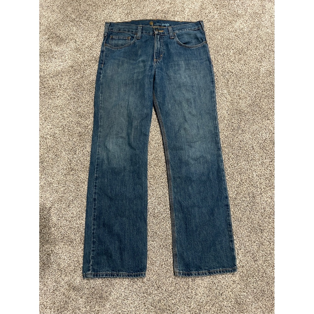 Carhartt B320-WTB Relaxed Fit Straight Leg Blue Denim Jeans 33x32